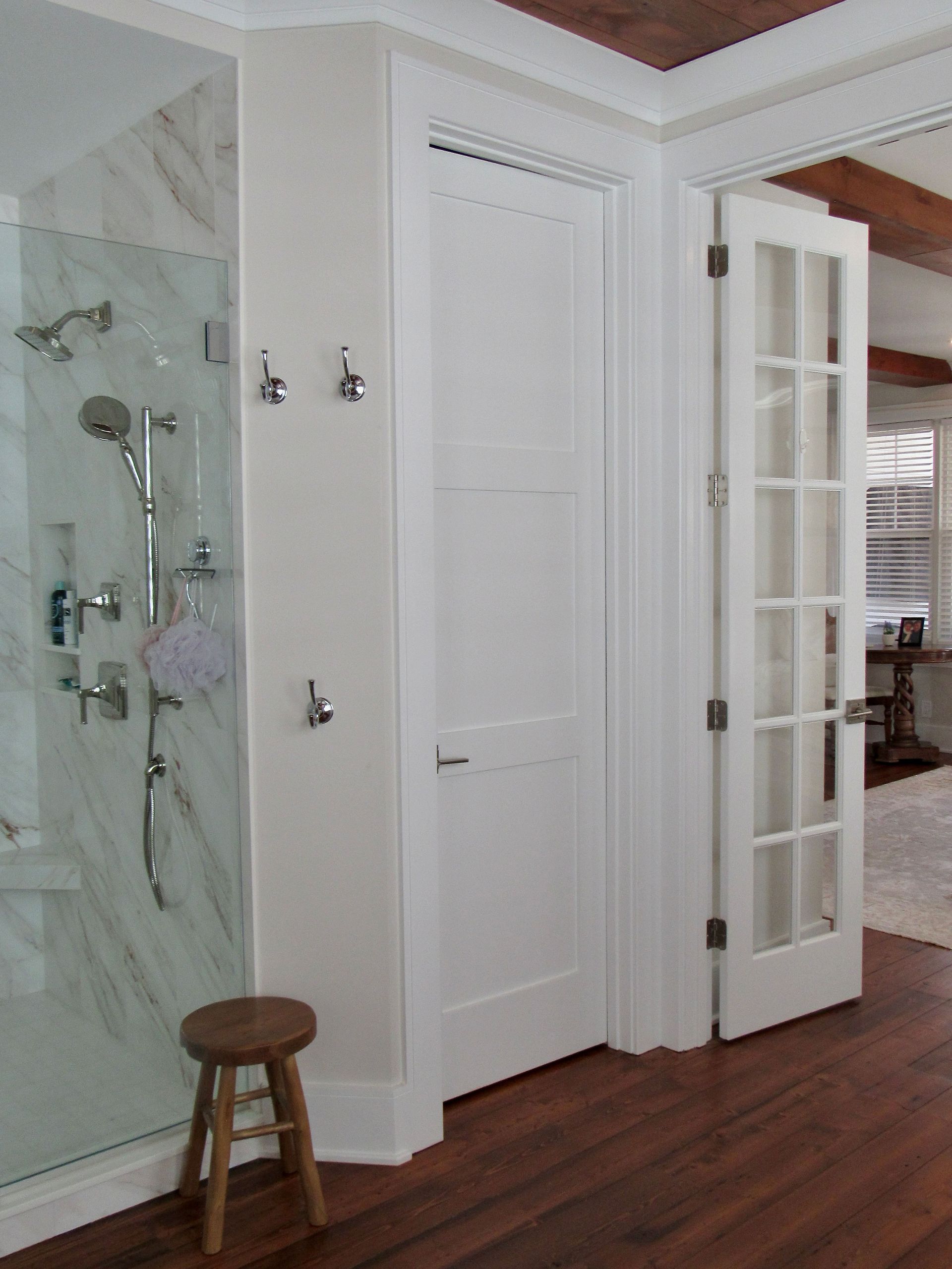 Marble Shower Whole-home renovation with modern coastal design