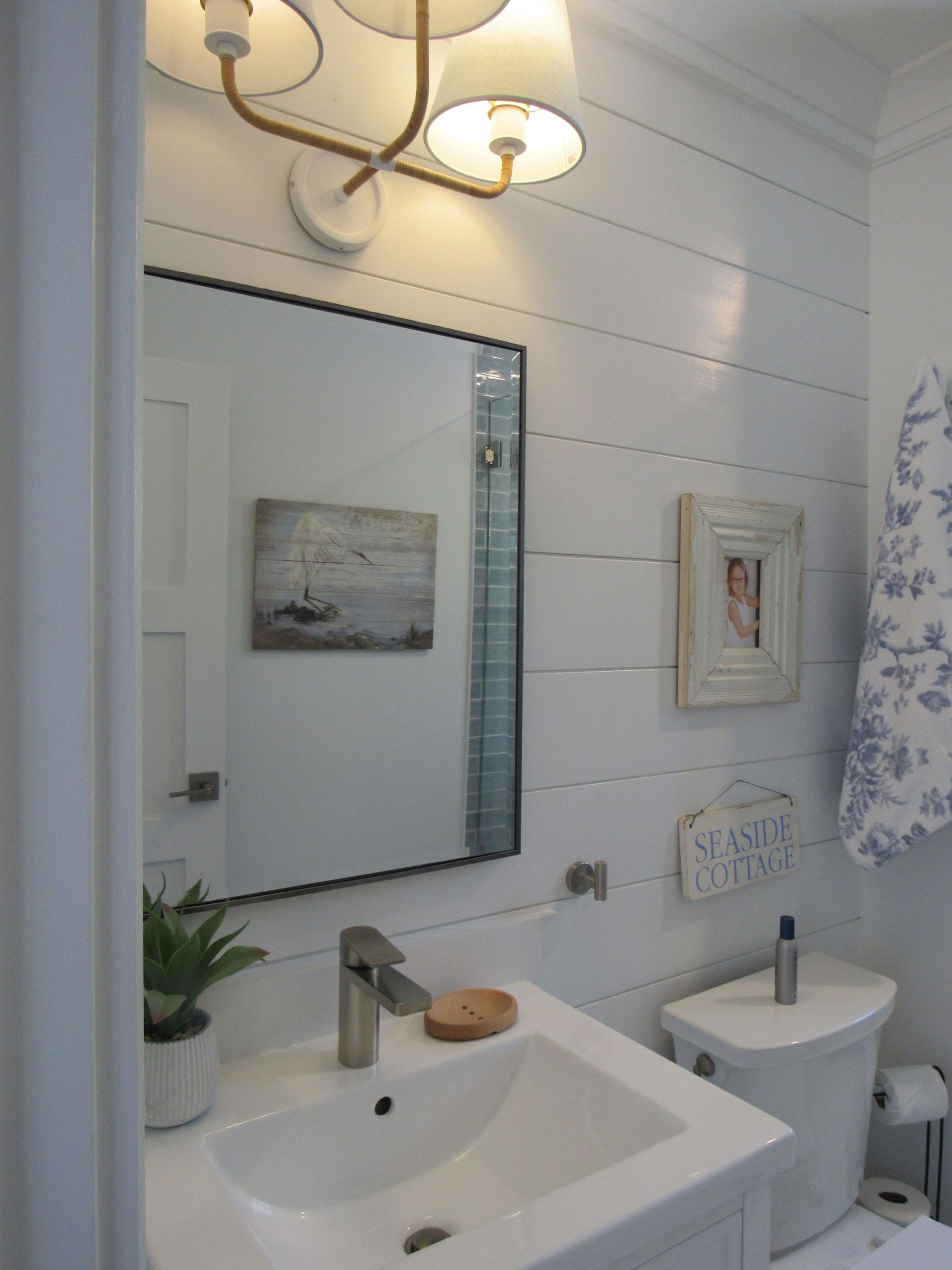 Guess Bathroom Coastal-style living room in a custom Delaware home