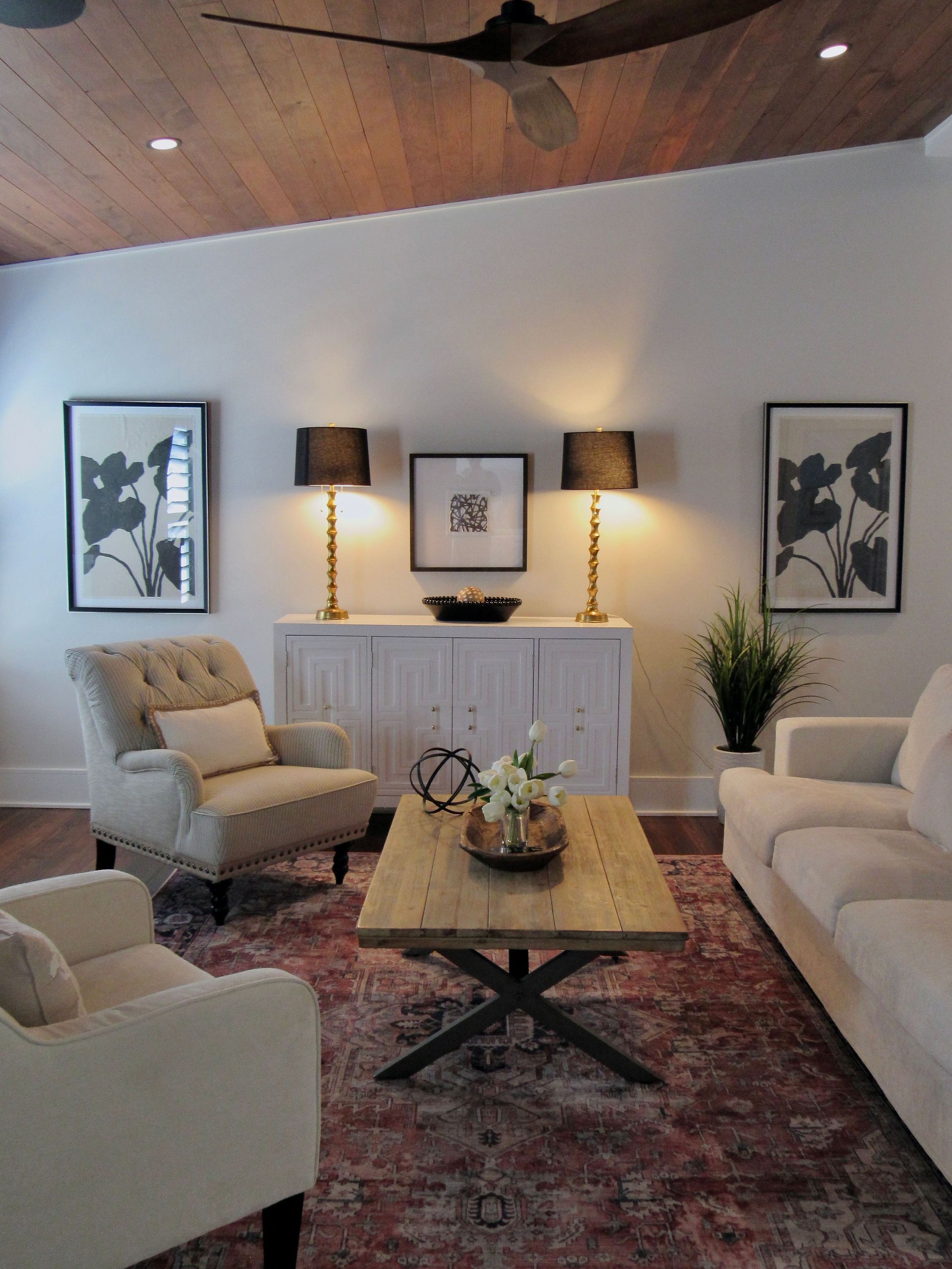 Coastal-style living room in a custom Delaware home