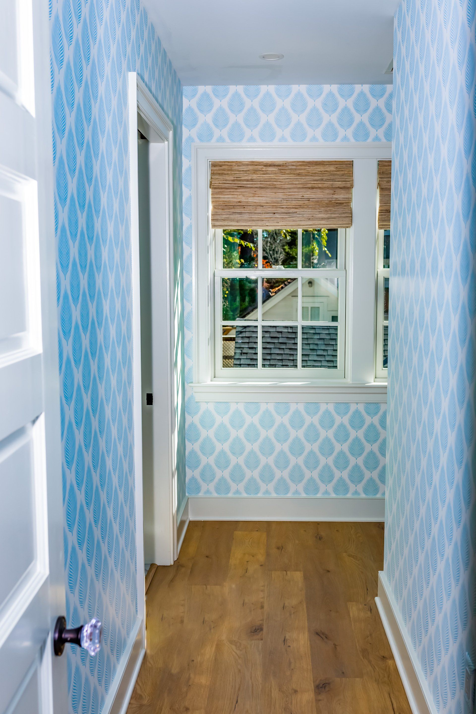 Custom built coastal home hallway