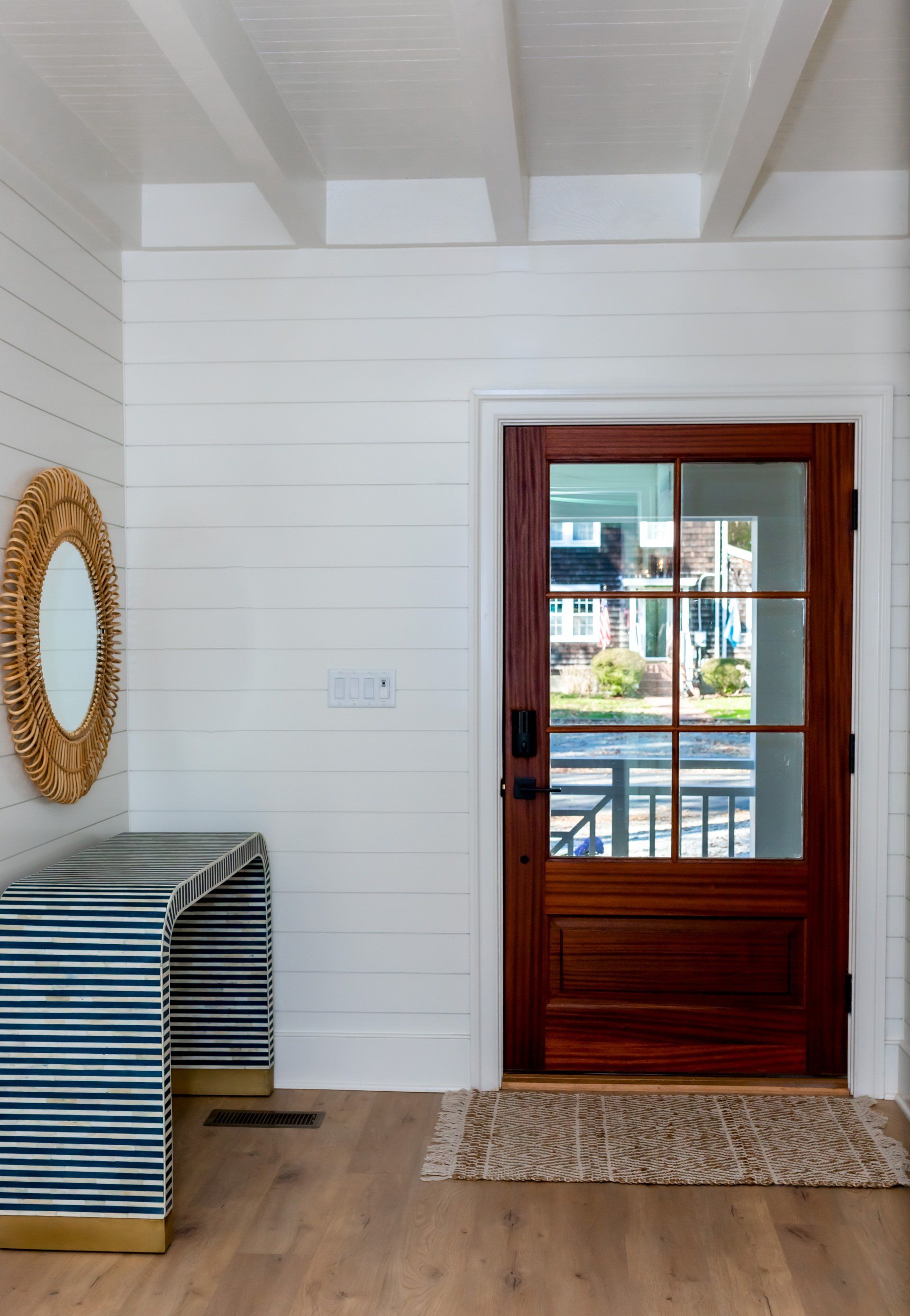 Custom built coastal home foyer