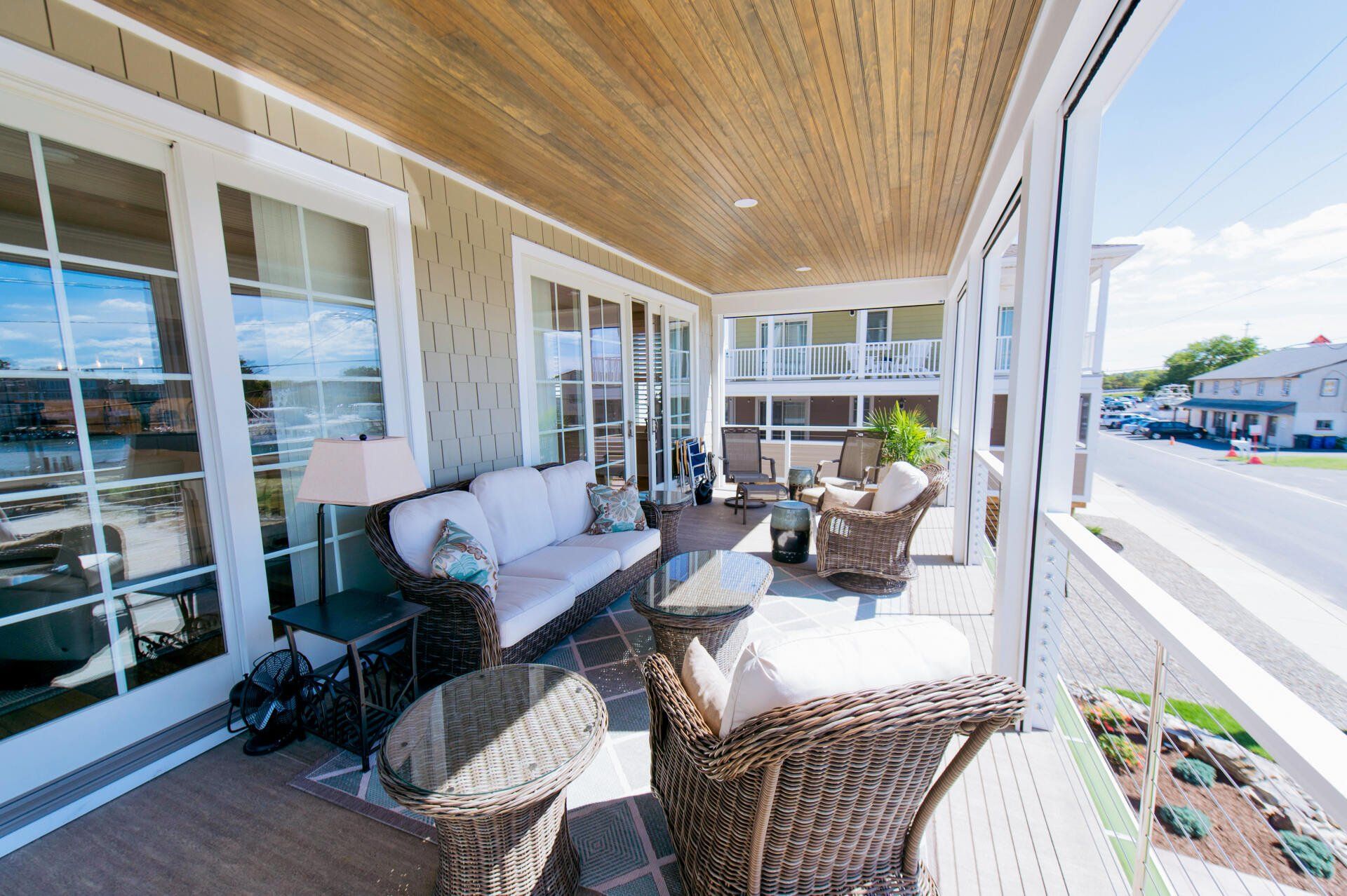 Elegant outdoor custom home designed and built by Oak Construction