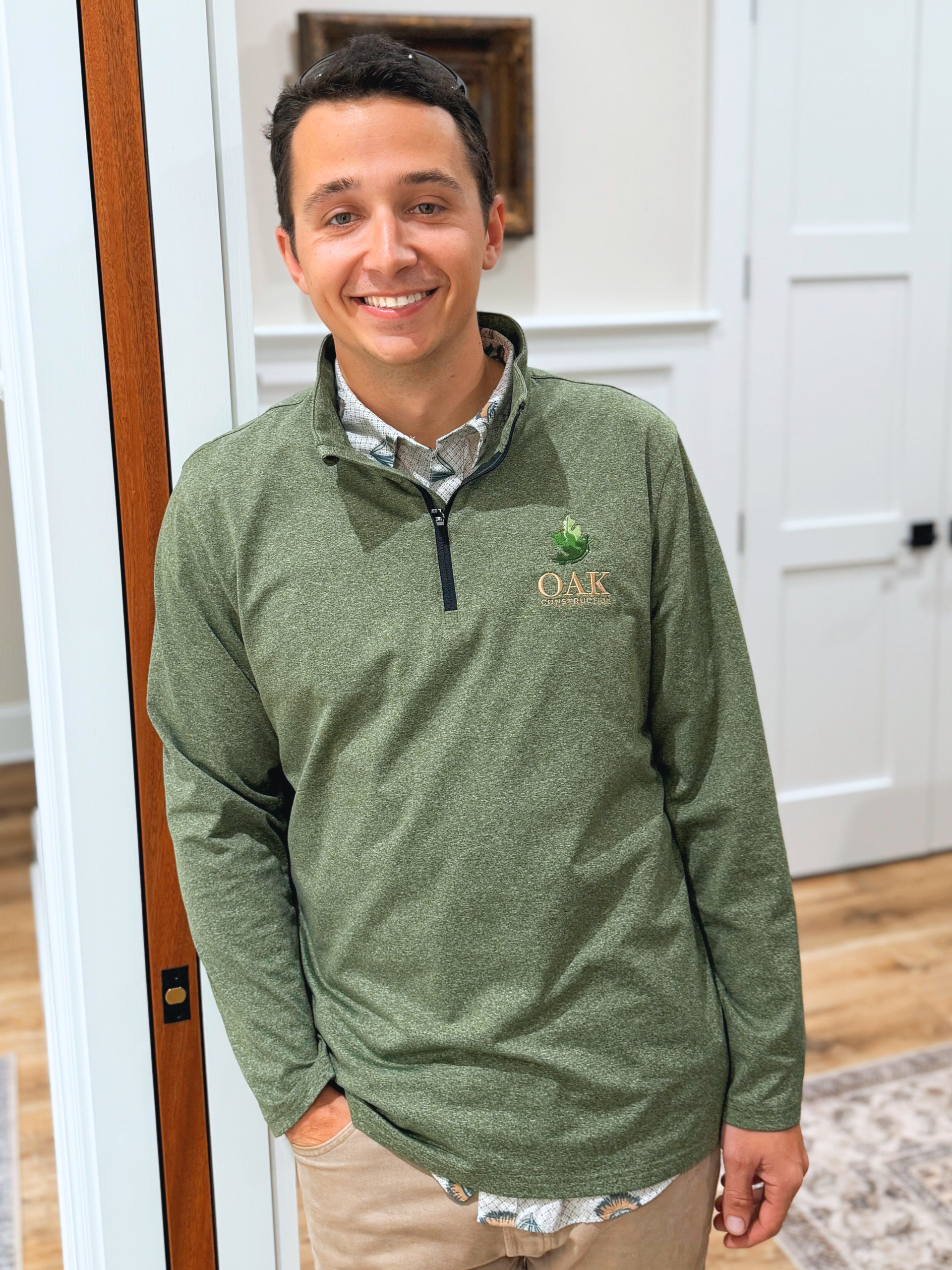 Oak Construction team member Austin Smenkowski's portrait, custom home builder in Lewes Delaware