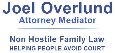 The logo for joel overlund attorney mediator non hostile family law helping people avoid court
