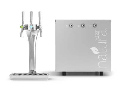 Natura D5U undercounter water system with separate three-tap tower
