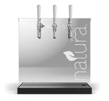Natura D5 stainless-steel countertop water system with three taps