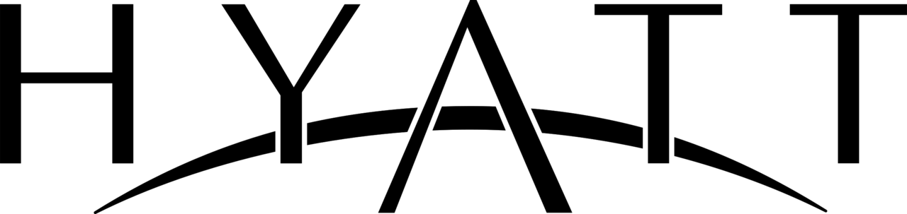 Hyatt logo with black text on a white background. The