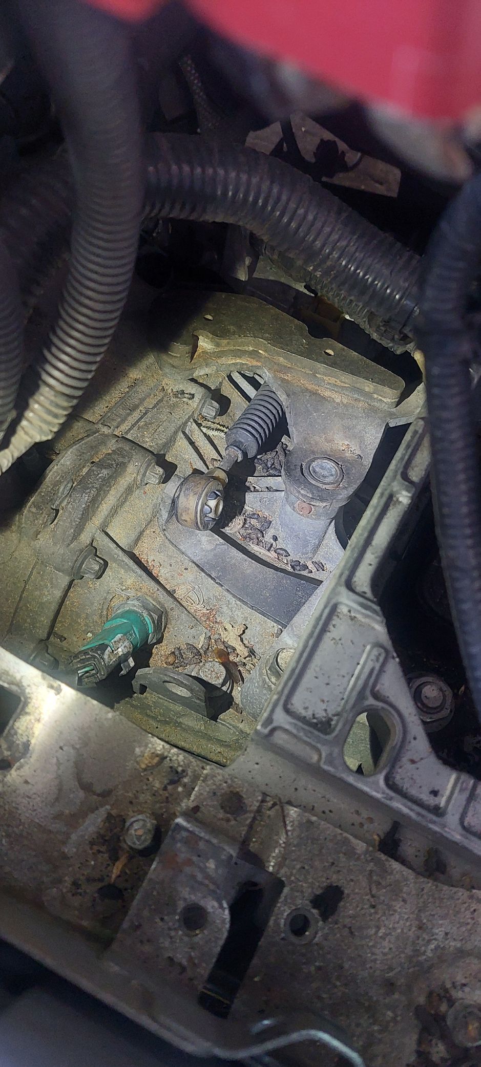 Close-up of a damaged gear selector - Bay City Quality Mobile Mechanic