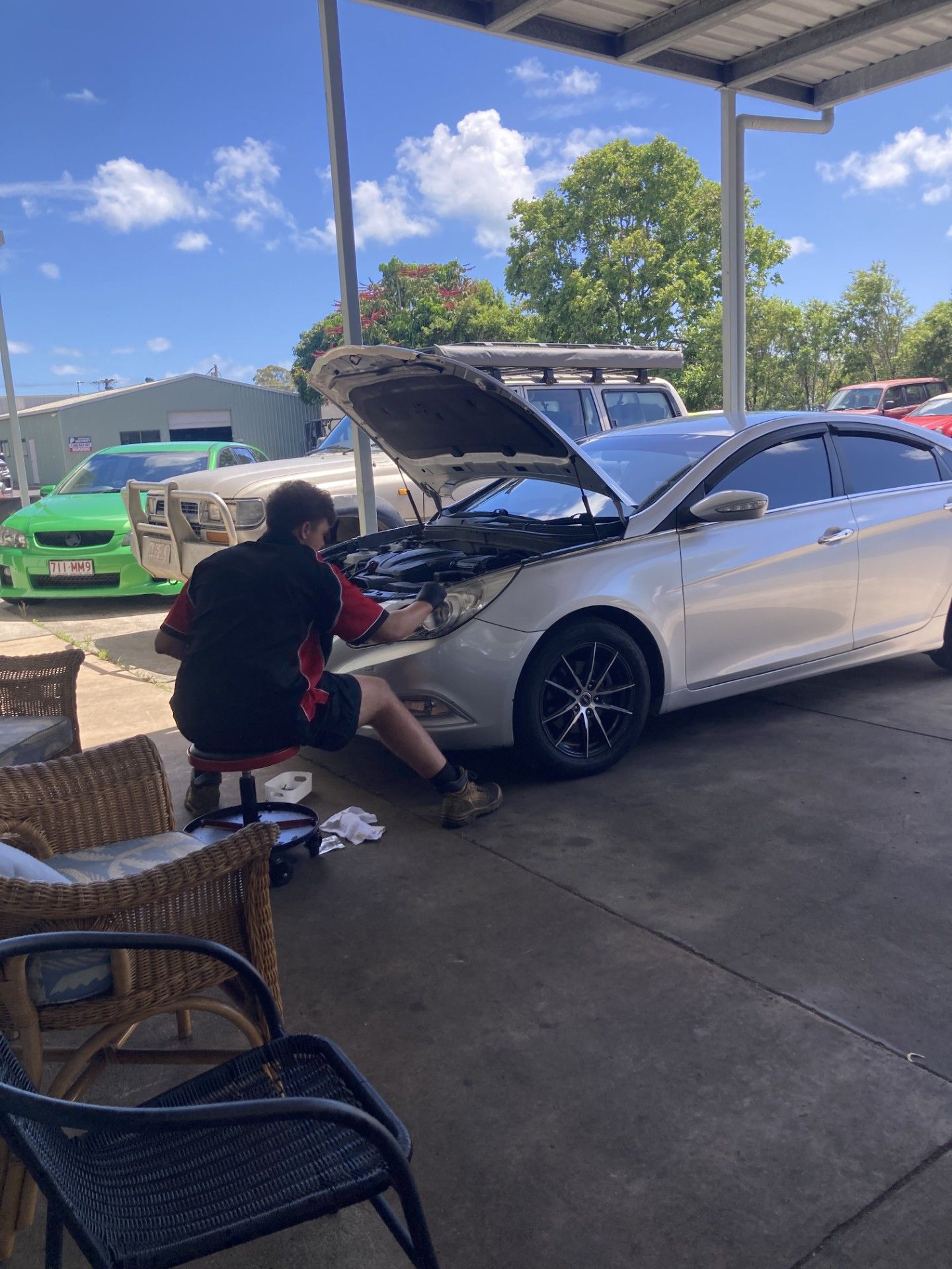 Headlight polishing— Bay City Quality Mobile Mechanic In Pialba, QLD