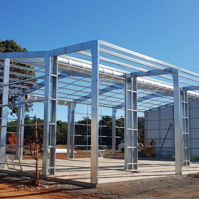 A Metal Structure With A Blue Sky In The Background — Bushman Sheds in Bundaberg East, QLD