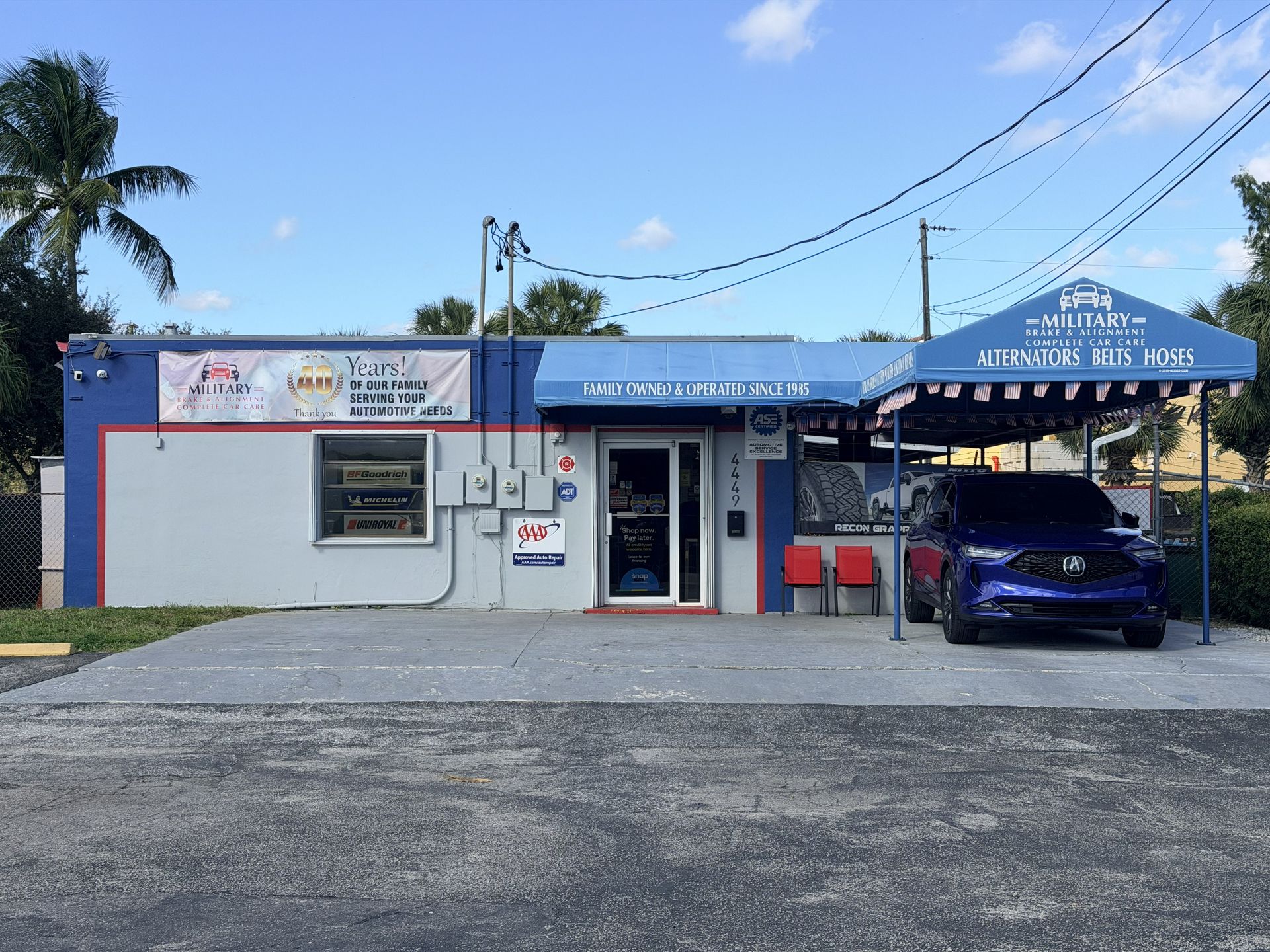 Shop outside | Military Brake & Alignment Services Inc.