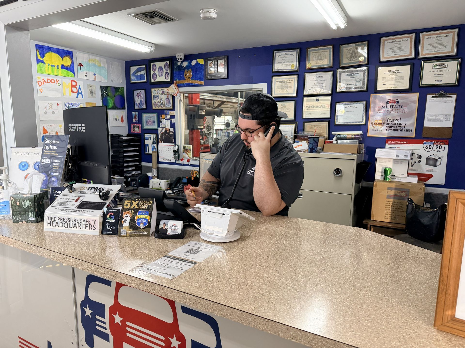 Front desk | Military Brake & Alignment Services Inc.