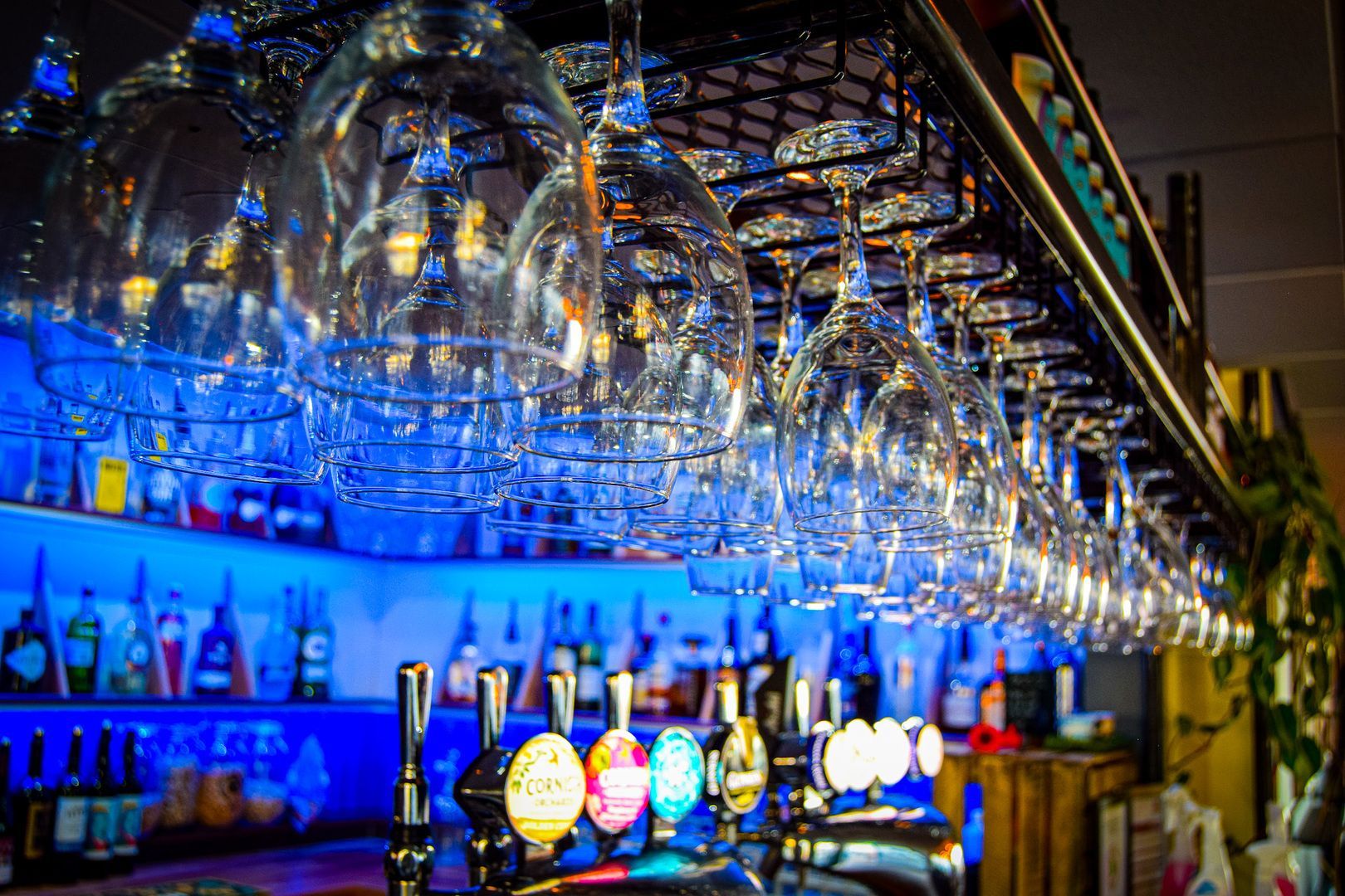 Bespoke glass holders at The Point restaurant, in Exmouth.