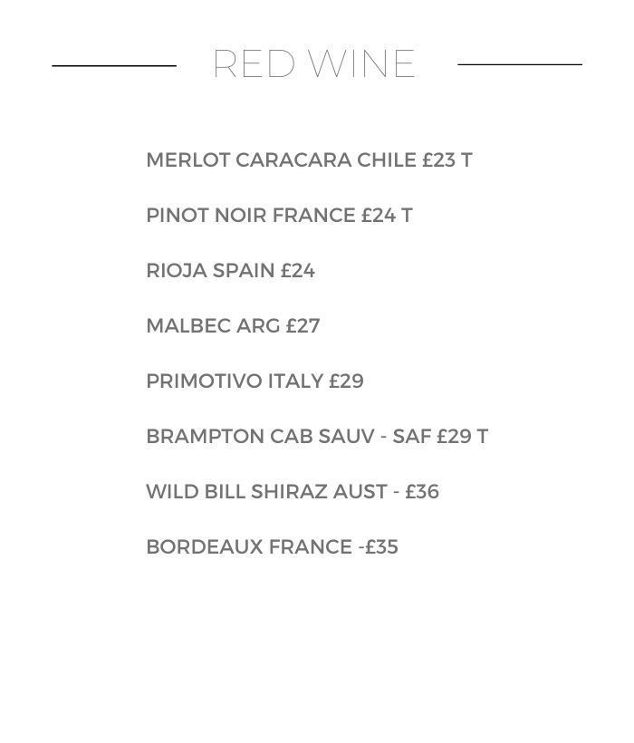 Red wine offering in black writing, on a white background with gps coordinates.