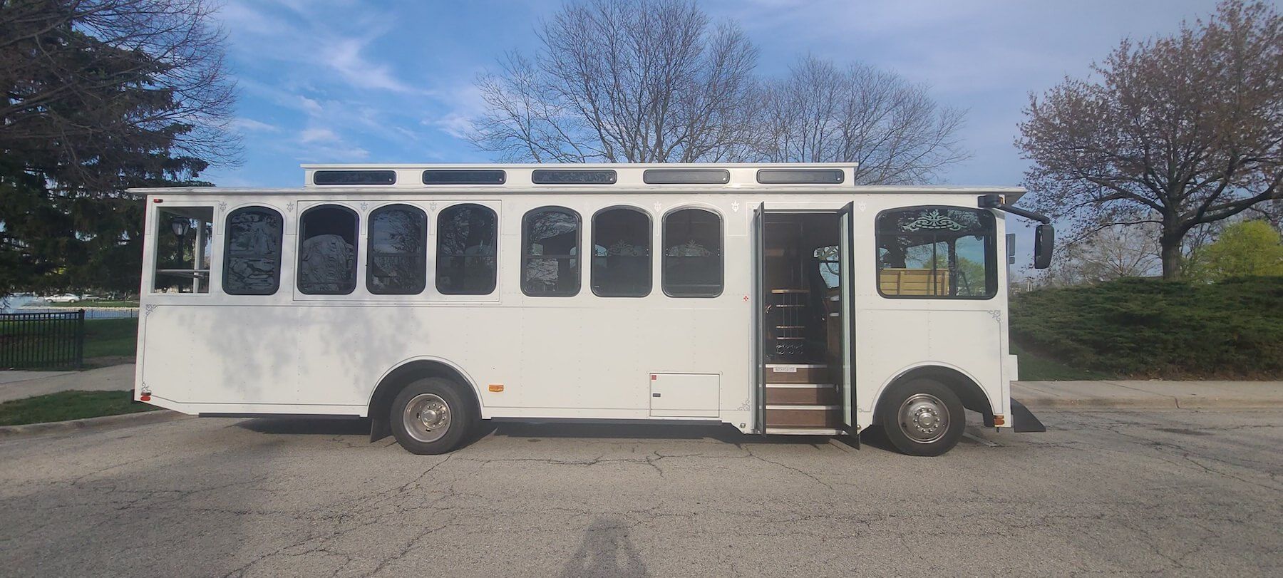 wedding trolley limo bus