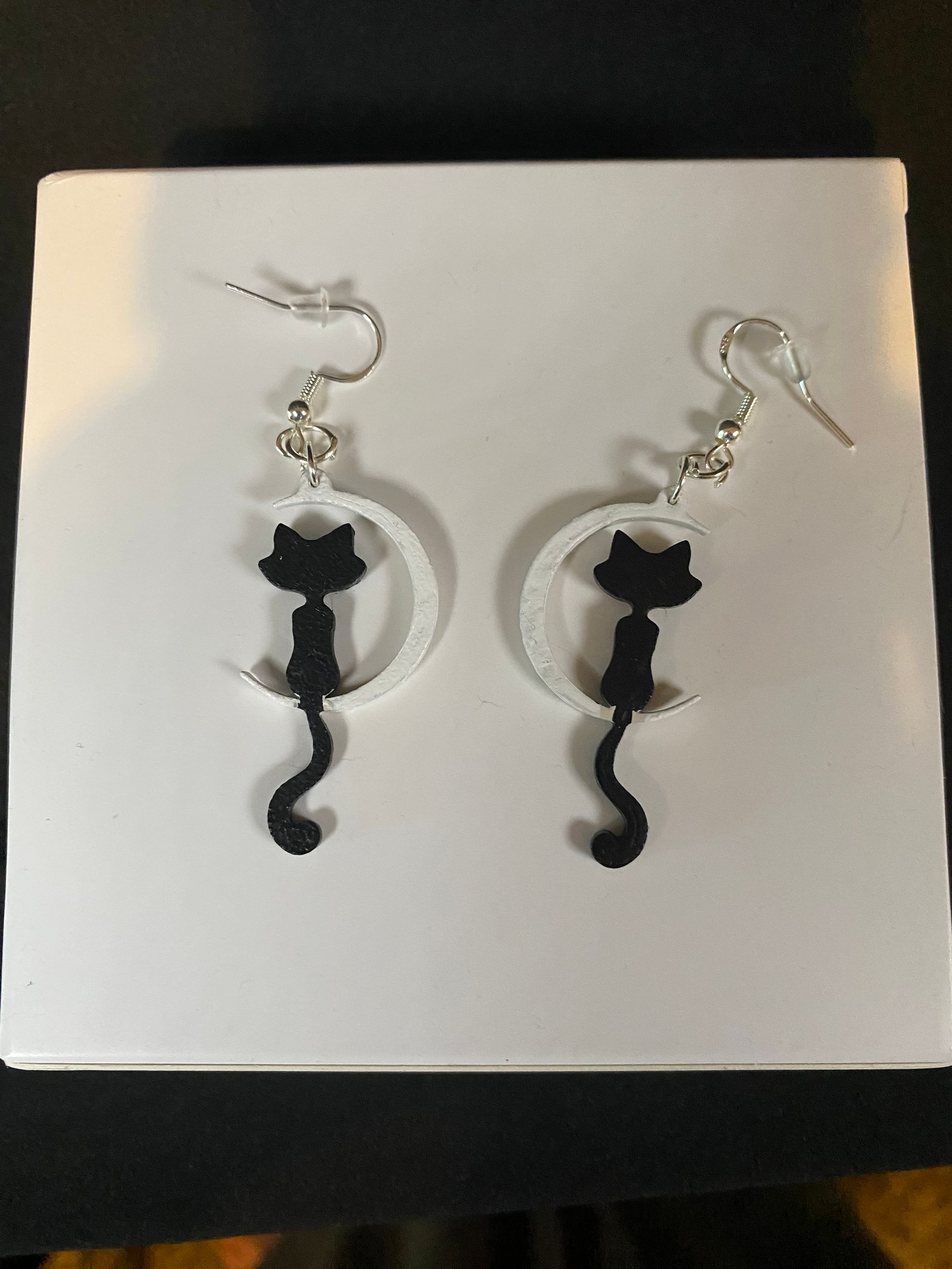 Cat on a Moon Earrings
