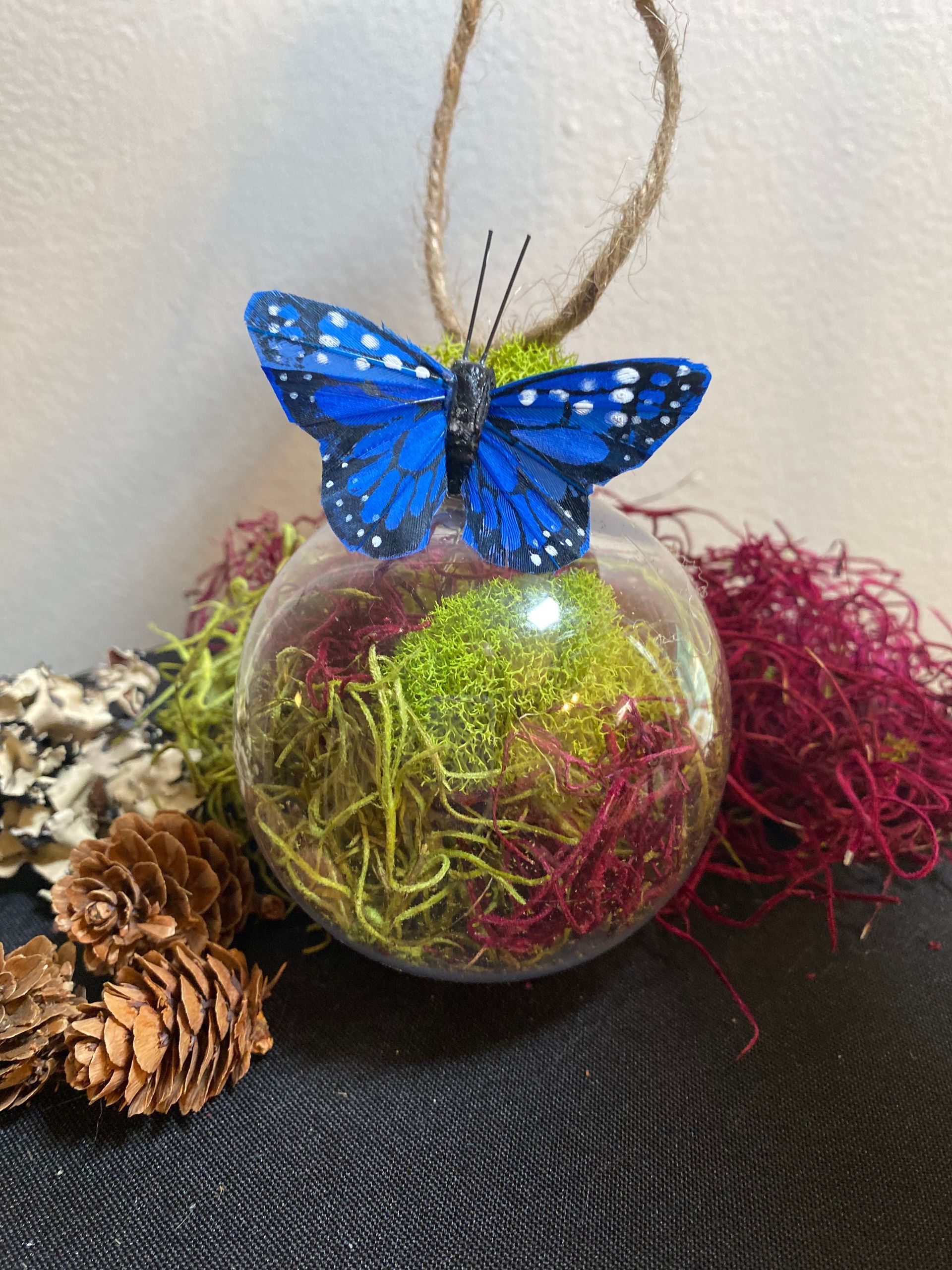 Butterfly Moss Ball Ornament