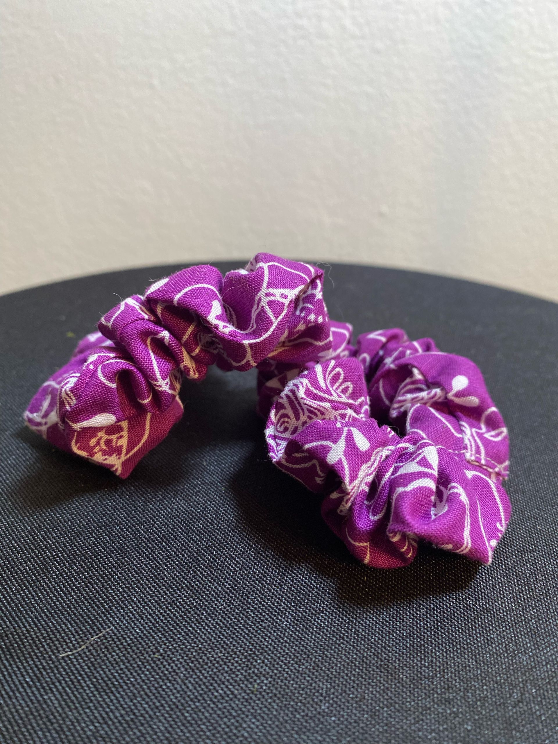 Purple Flowers Scrunchie