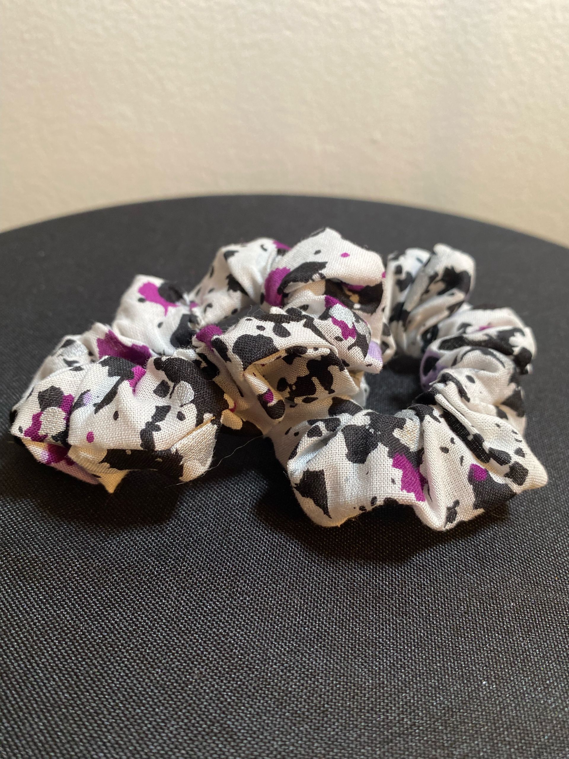 Purple, Black, & White Scrunchie