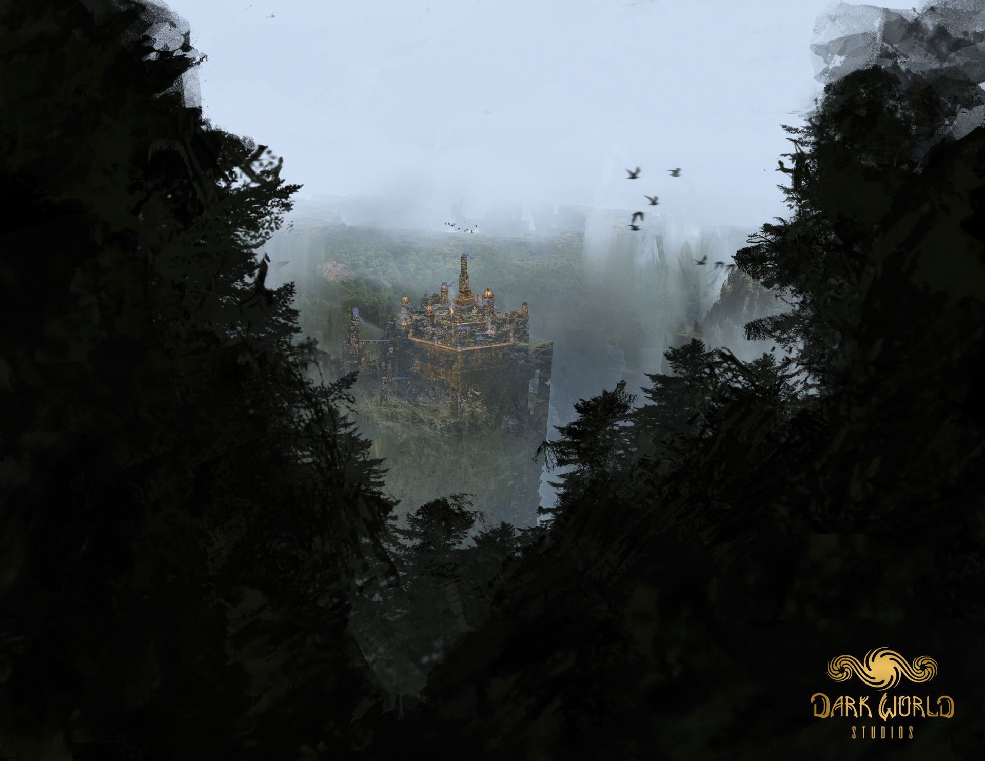 Fantasy map of the Eastern Region with mountains, rivers, forests, and an ancient temple hidden in the dense forest