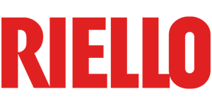 Le mot riello est écrit en rouge sur fond blanc