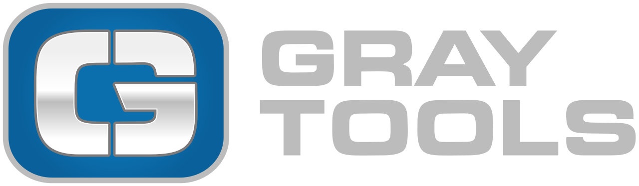 Logo Gray Tools : « G » bleu à l’intérieur d’un carré bleu, avec « GRAY TOOLS » en texte gris.