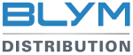 Logo de BLYM Distribution en bleu et gris.