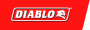 Logo « DIABLO » dans un rectangle à contour blanc sur fond rouge.