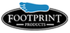 Logo de Footprint Products, représentant une empreinte de pas bleue au-dessus d'un emblème ovale avec un texte blanc.
