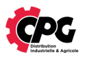 Logo CPG : engrenage rouge, lettres noires « CPG », texte « Distribution Industrielle & Agricole ».