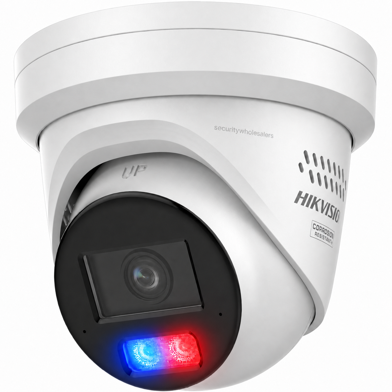 Close-up of a Hikvision or Dahua dome camera freshly mounted, hardware branding visible. Close-up of a Hikvision or Dahua dome camera freshly mounted, hardware branding visible.