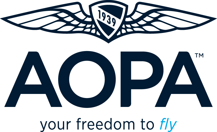 AOPA logo with wings and tagline “your freedom to fly” representing aviation advocacy.