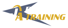 JA Flight Training logo featuring stylized JA lettering with gold and gray aviation design.