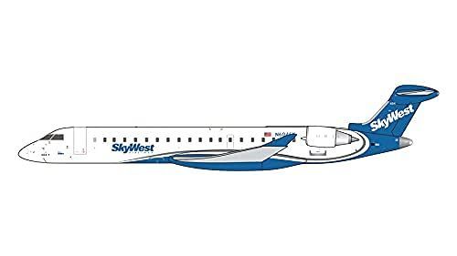 SkyWest Airlines regional jet illustration showing aircraft side profile with blue livery.