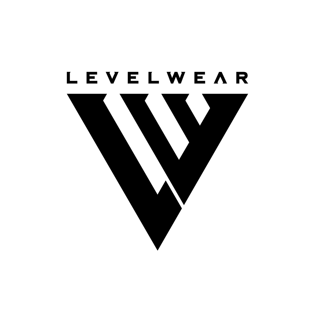 LEVELWEAR logo with a stylized black “V” on a white background