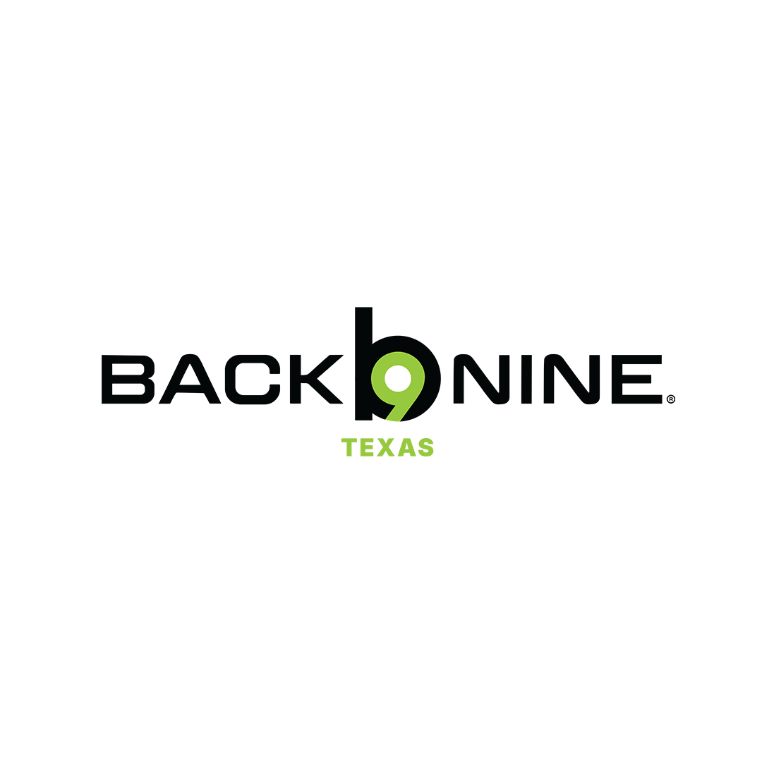 Back Nine Texas logo in black and green on a white background