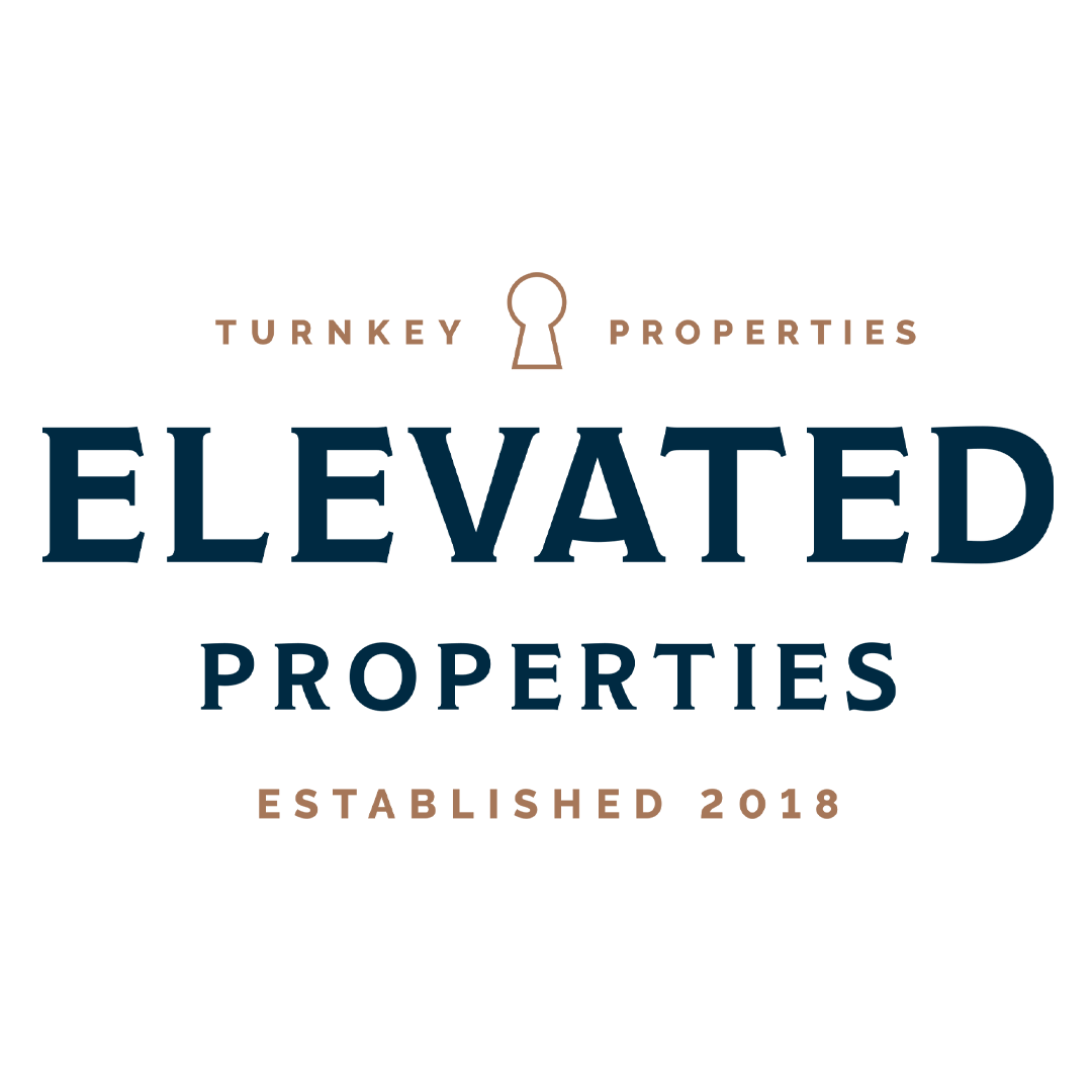 Turnkey Properties Elevated logo with navy and tan text, established 2018
