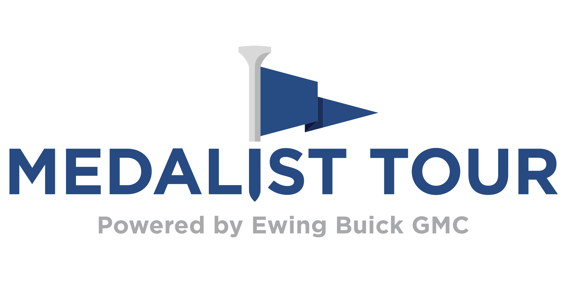 MEDALIST TOUR logo with blue flag icon and “Powered by Ewing Buick GMC” tagline