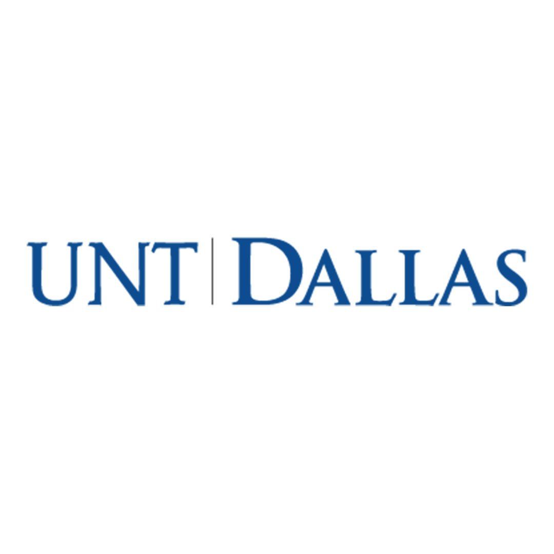 UNT Dallas logo in blue text on a white background