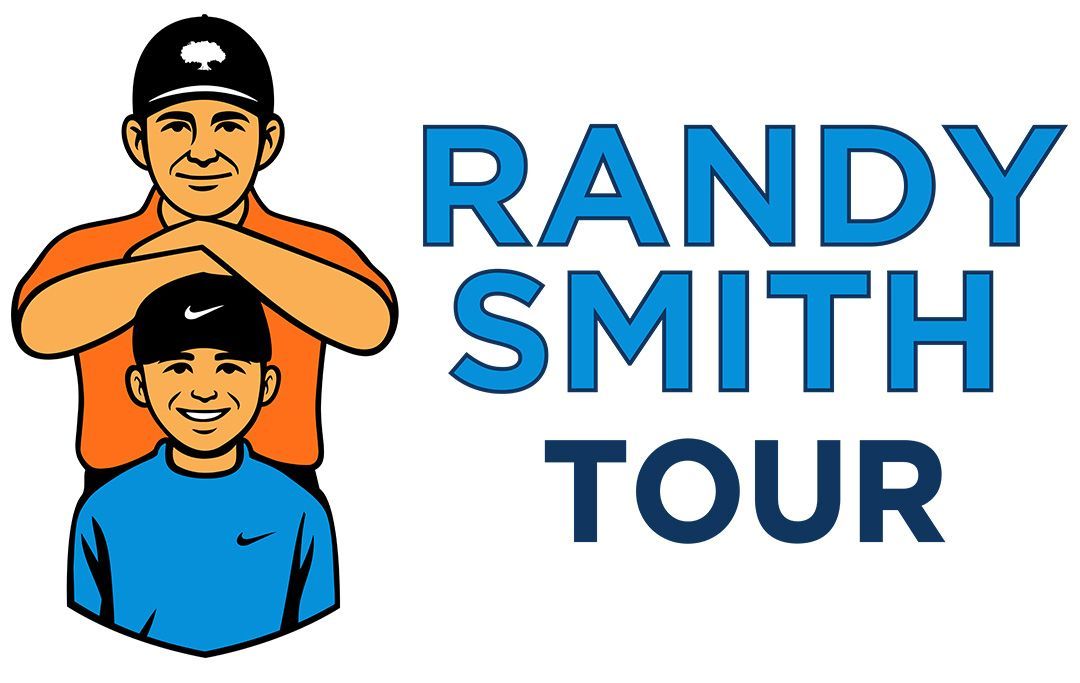 Randy Smith Tour logo with two cartoon figures in orange and blue beside blue text
