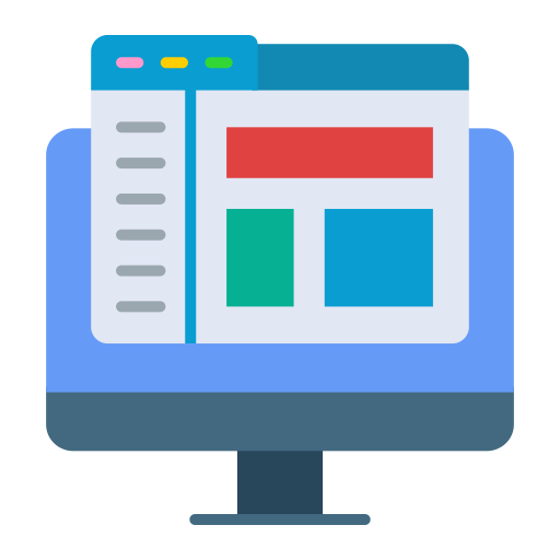 A computer monitor with a web page on it.