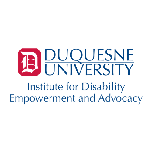 Duquesne University Institute for Disability Empowerment and Advocacy logo in blue and red