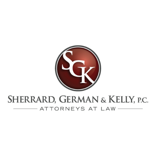Sherrard, German & Kelly, P.C. law firm logo with maroon SGK monogram and attorney-at-law text