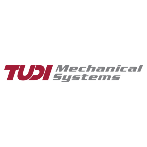 TUDI Mechanical Systems logo in red and gray on a white background