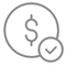 A dollar sign and a check mark in a circle.