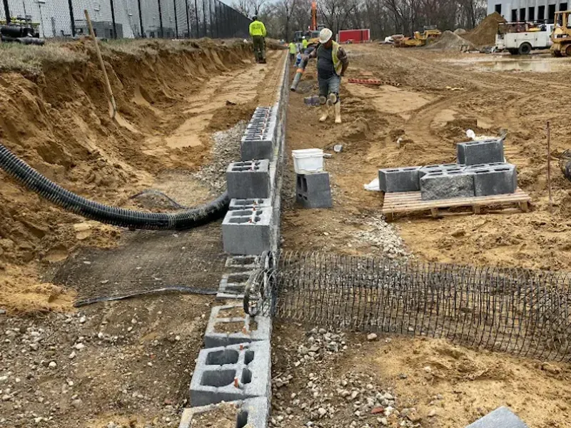 retaining wall construction