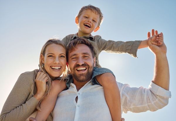Happy family smiling