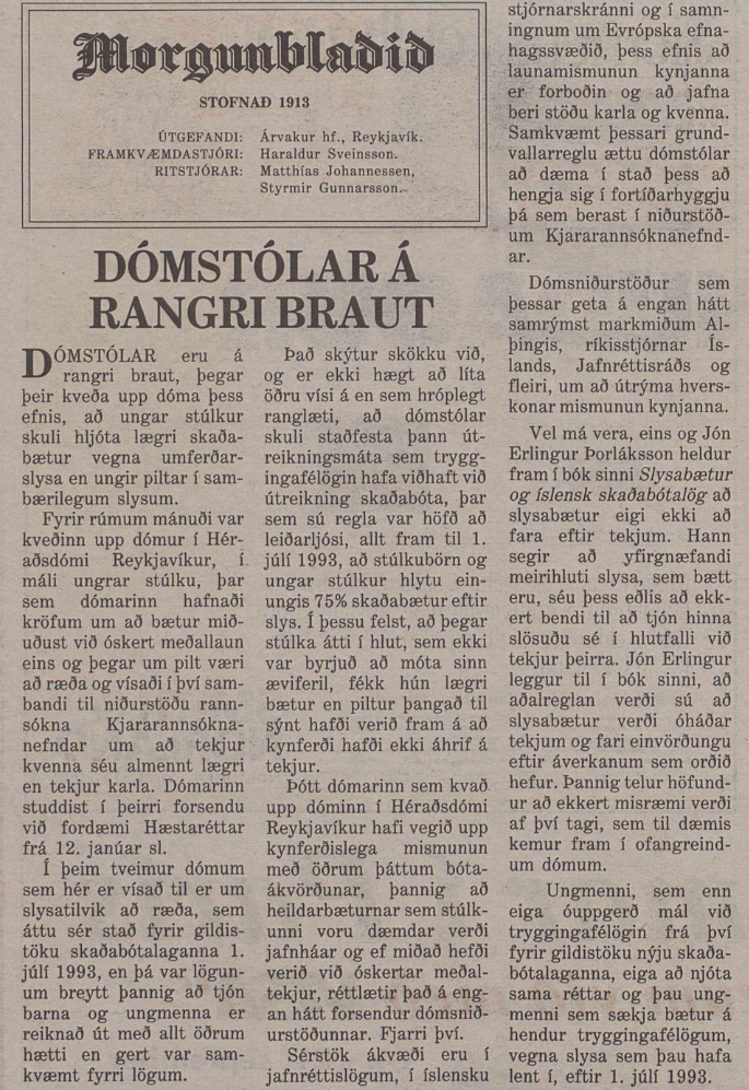 Dómstólar á rangri braut