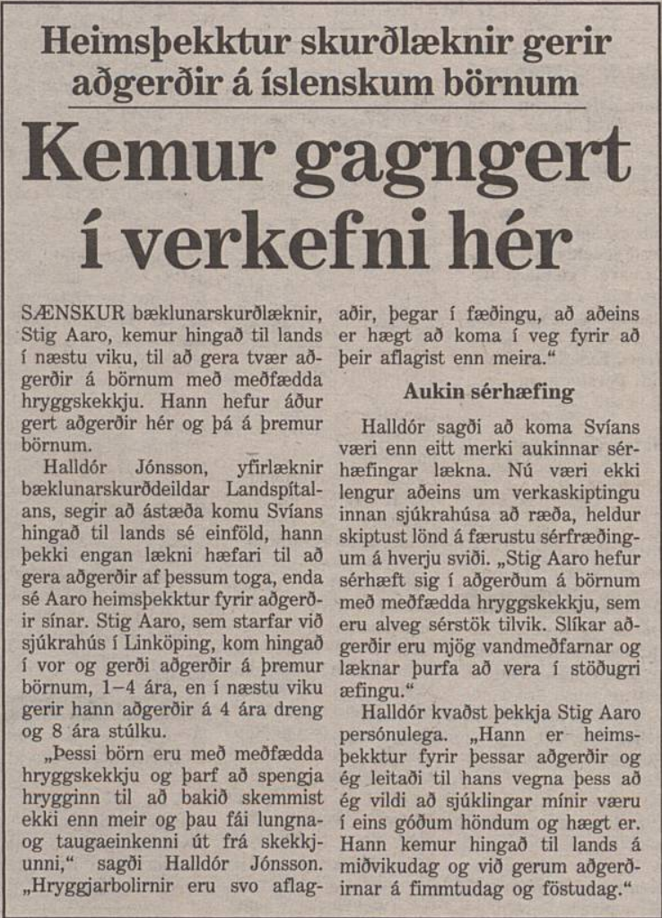 Kemur gagngert í verkefni hér