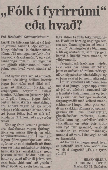 „Fólk í forgangi“ eða hvað?